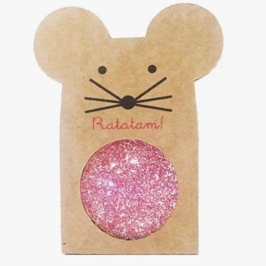Ratatam 43mm Pink Glitter Mouse Bouncing Ball