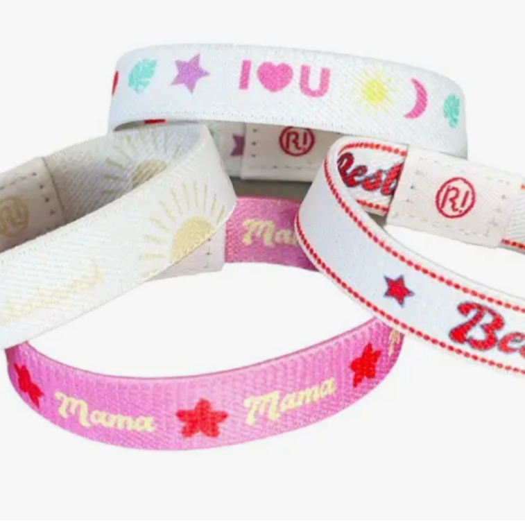 Ratatam Bestie White and Red Elastic Bracelet