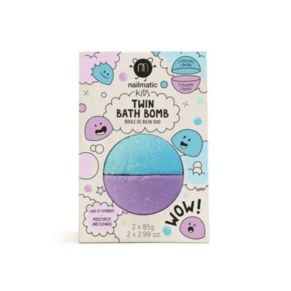 Nailmatic Kids Bath Bomb Twin Blue and Violet