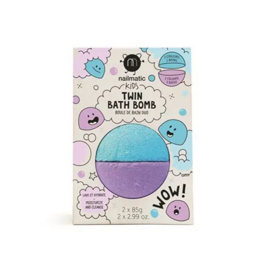 Nailmatic Kids Bath Bomb Twin Blue and Violet