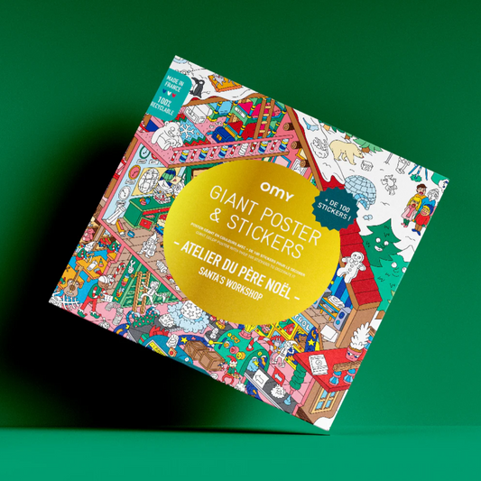 OMY  Santa’s Workshop  - Giant Colouring and sticker Poster