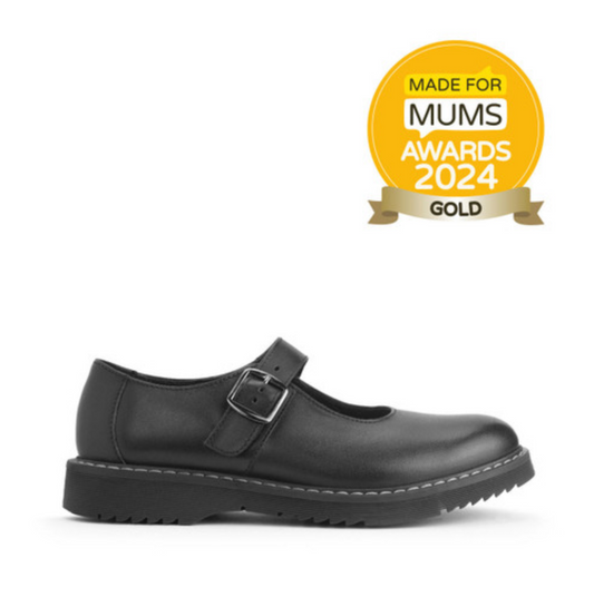 Start-Rite Embrace Black leather girls buckle Angry Angels school shoes