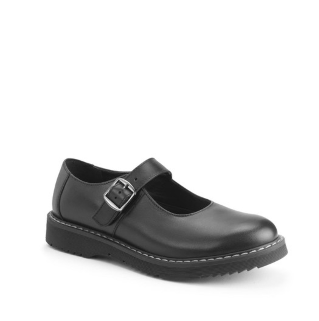 Start-Rite Embrace Black leather girls buckle Angry Angels school shoes