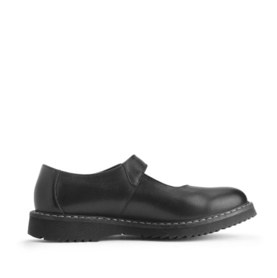 Start-Rite Embrace Black leather girls buckle Angry Angels school shoes