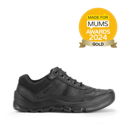 Start-Rite Rhino Sherman Black leather boys lace-up school shoes