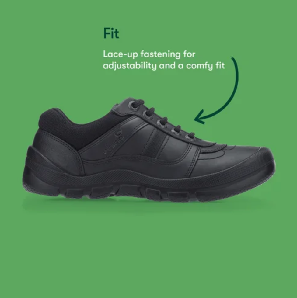 Start-Rite Rhino Sherman Black leather boys lace-up school shoes