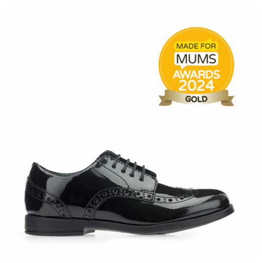 Start-Rite Brogue Snr Black Patent School Shoes