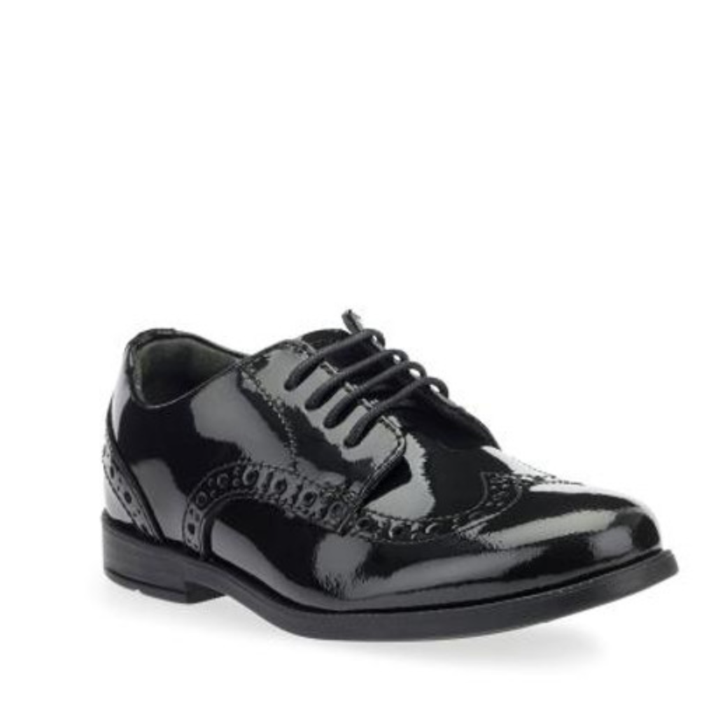 Start-Rite Brogue Snr Black Patent School Shoes
