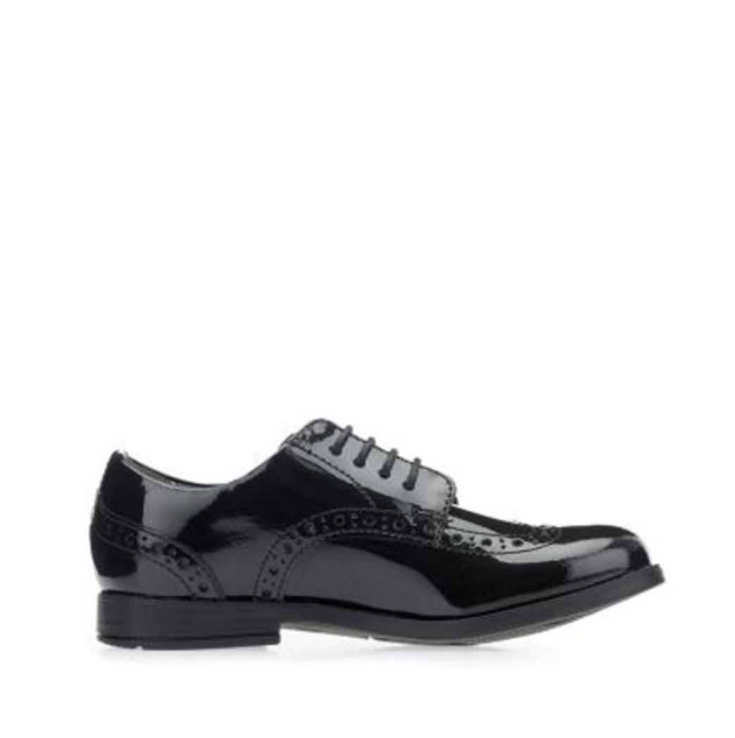 Start-Rite Brogue Snr Black Patent School Shoes