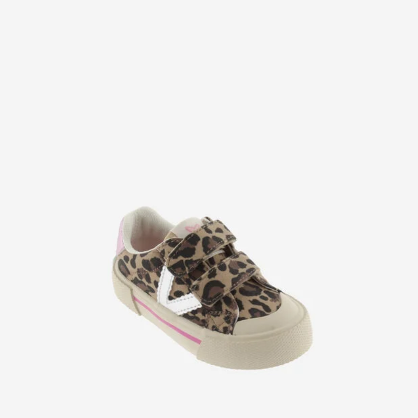 Victoria TRIBU Velcro Canvas Leopard Print Trainers