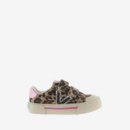 Victoria TRIBU Velcro Canvas Leopard Print Trainers