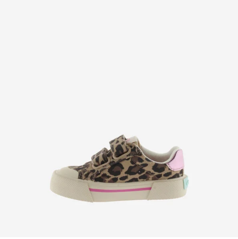 Victoria TRIBU Velcro Canvas Leopard Print Trainers