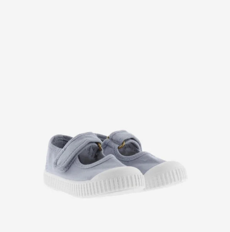 VICTORIA 1915 DREC® RECYCLED CANVAS MARY JANES NUBE BLUE