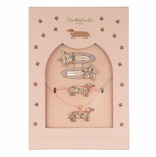 Rockahula Sausage Dog Hair & Jewellery Set