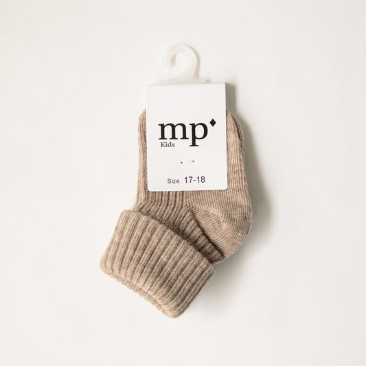 MP Denmark Cotton Rib Baby Socks Light Brown Melange
