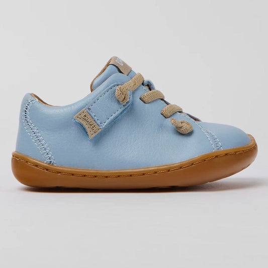 Camper Peu Pale Blue Leather Kids Shoe 