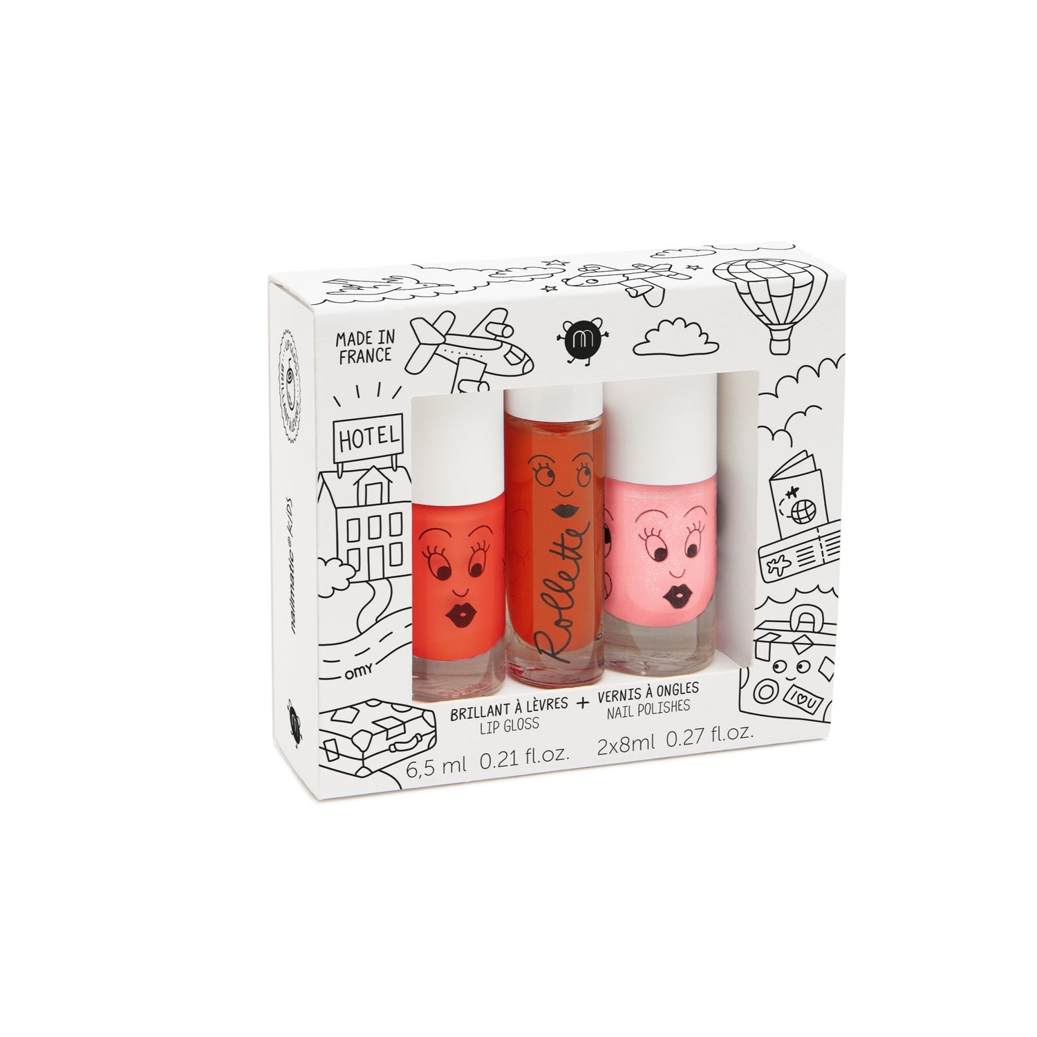 Nailmatic Kids Amazing Trip Trio Set - Lip Gloss and Polishes