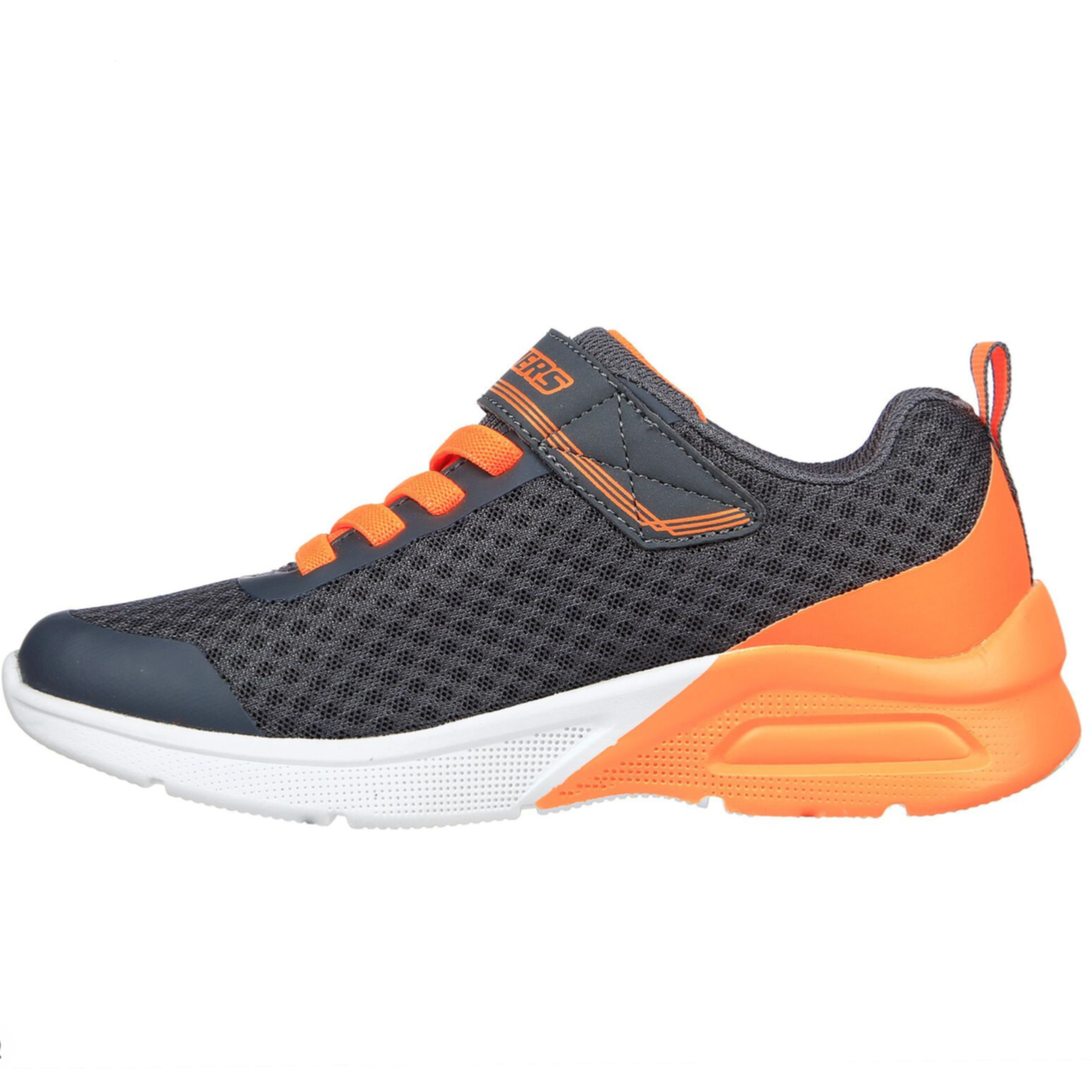 Skechers Microspec Max Gorvix Charcoal Orange Trainers Lark Kids