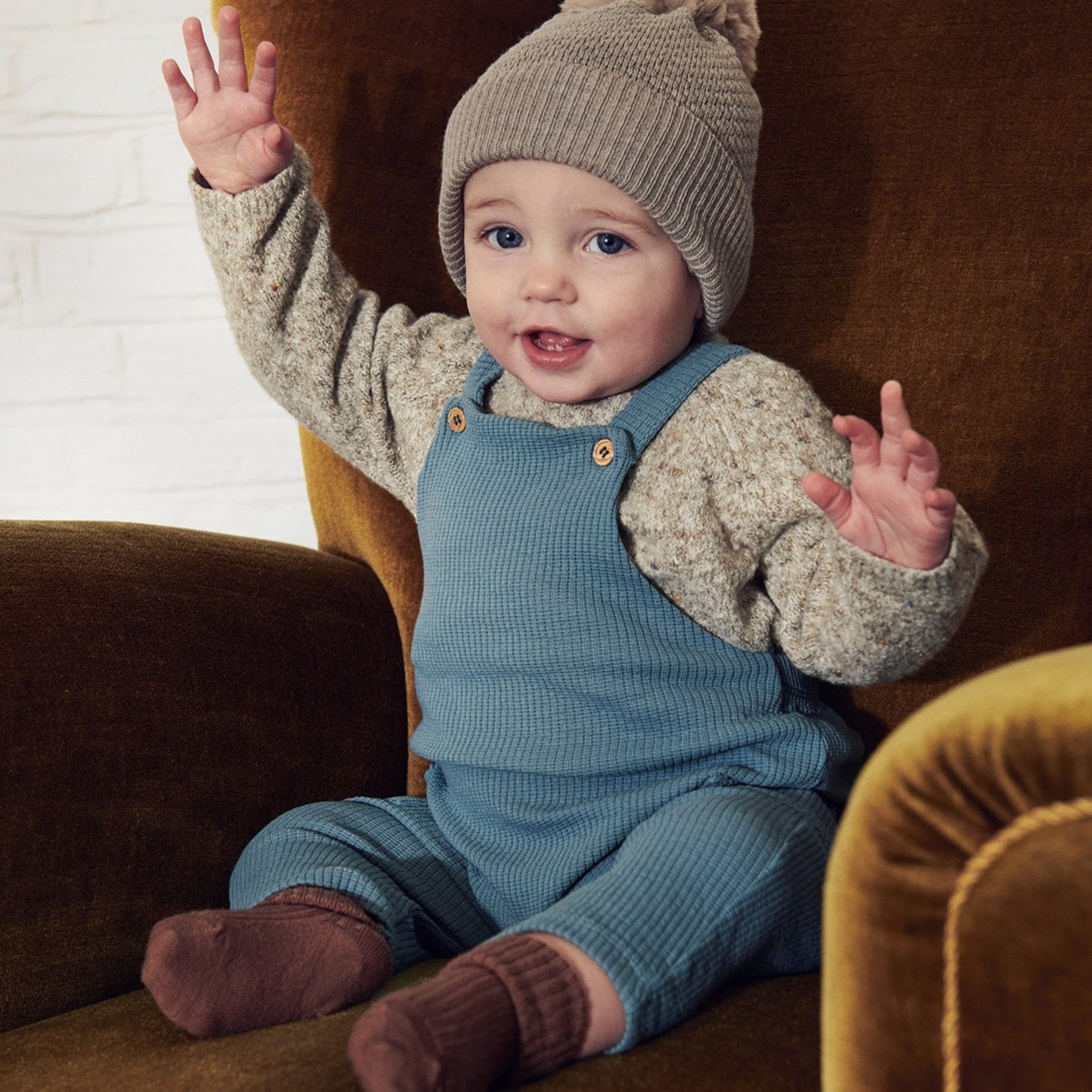 MP Denmark Cotton Rib Baby Socks Stone Blue