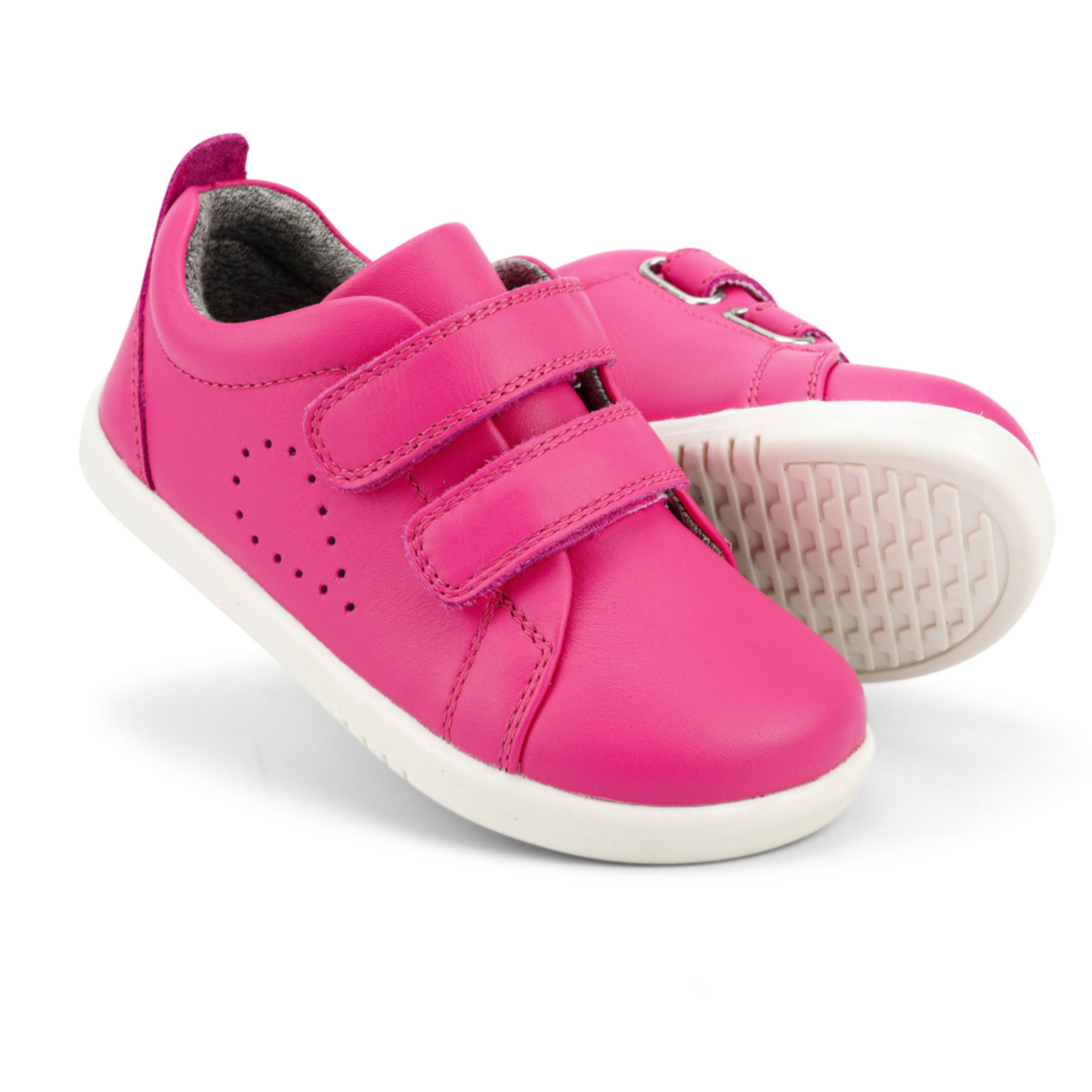 Bobux Grass Court Fuchsia Leather Trainers