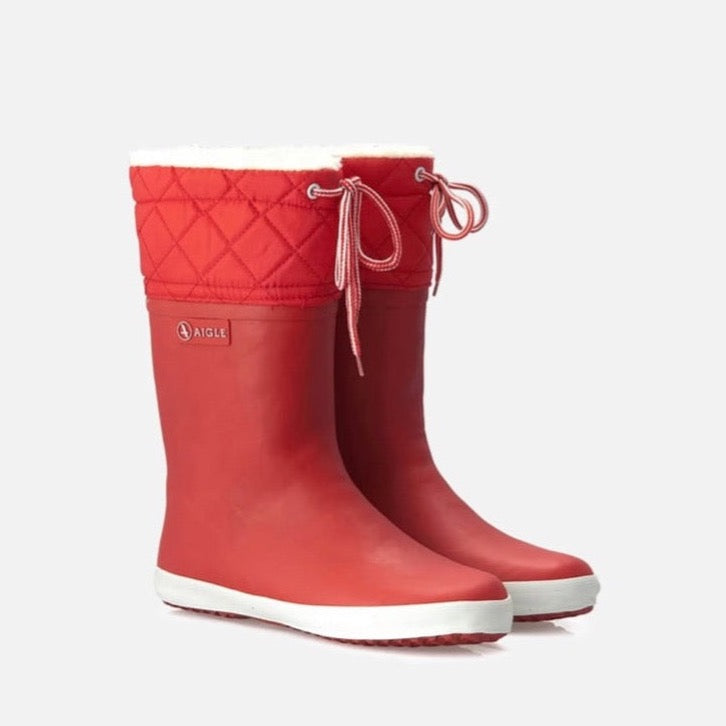 Aigle Gimboulee Rouge/Blanc Wellington Boots