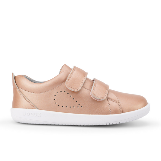 Bobux Grass Court JNR Rose Gold Leather Trainers