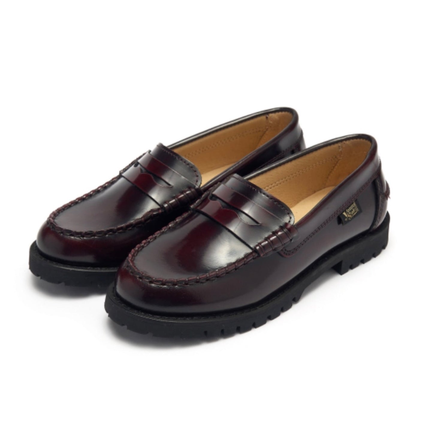 Young Soles Nikki Loafer Oxblood High Shine Leather.