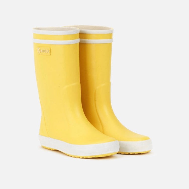 Aigle Lolly Pop Jaune Blanc Wellington Boots